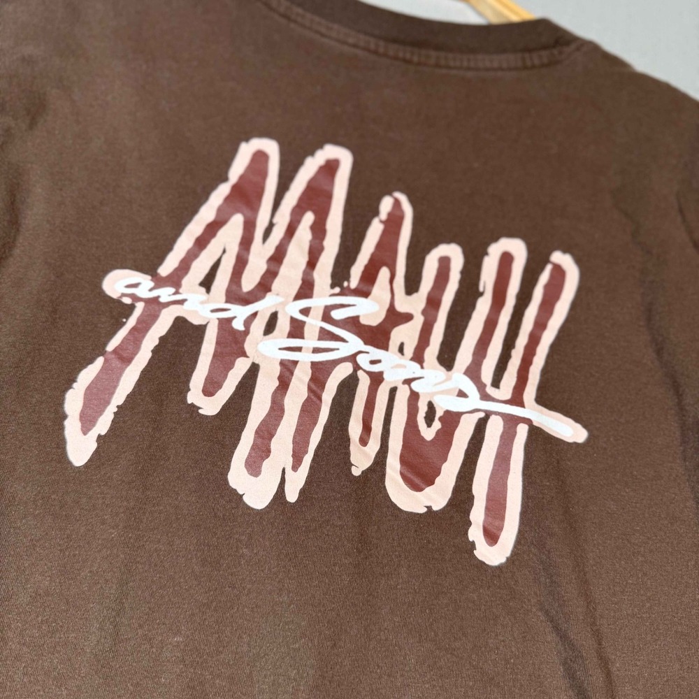 Maui and Sons Mens Large Brown Graphic T-Shirt Boxy Fit Skate Style Tee